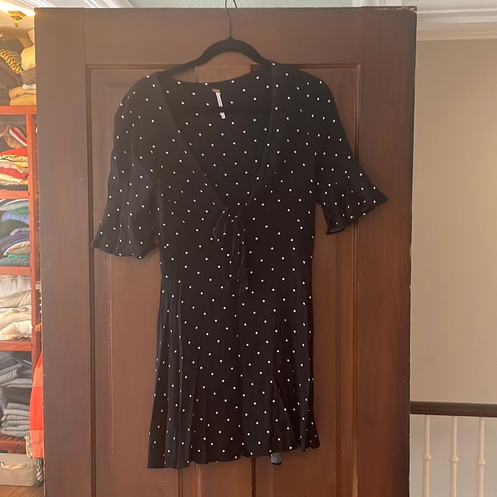 Free people Dress- black polka dot